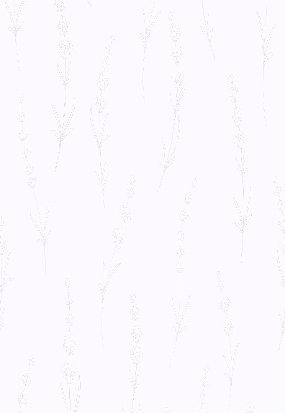 Subtle lavender floral pattern on light background.