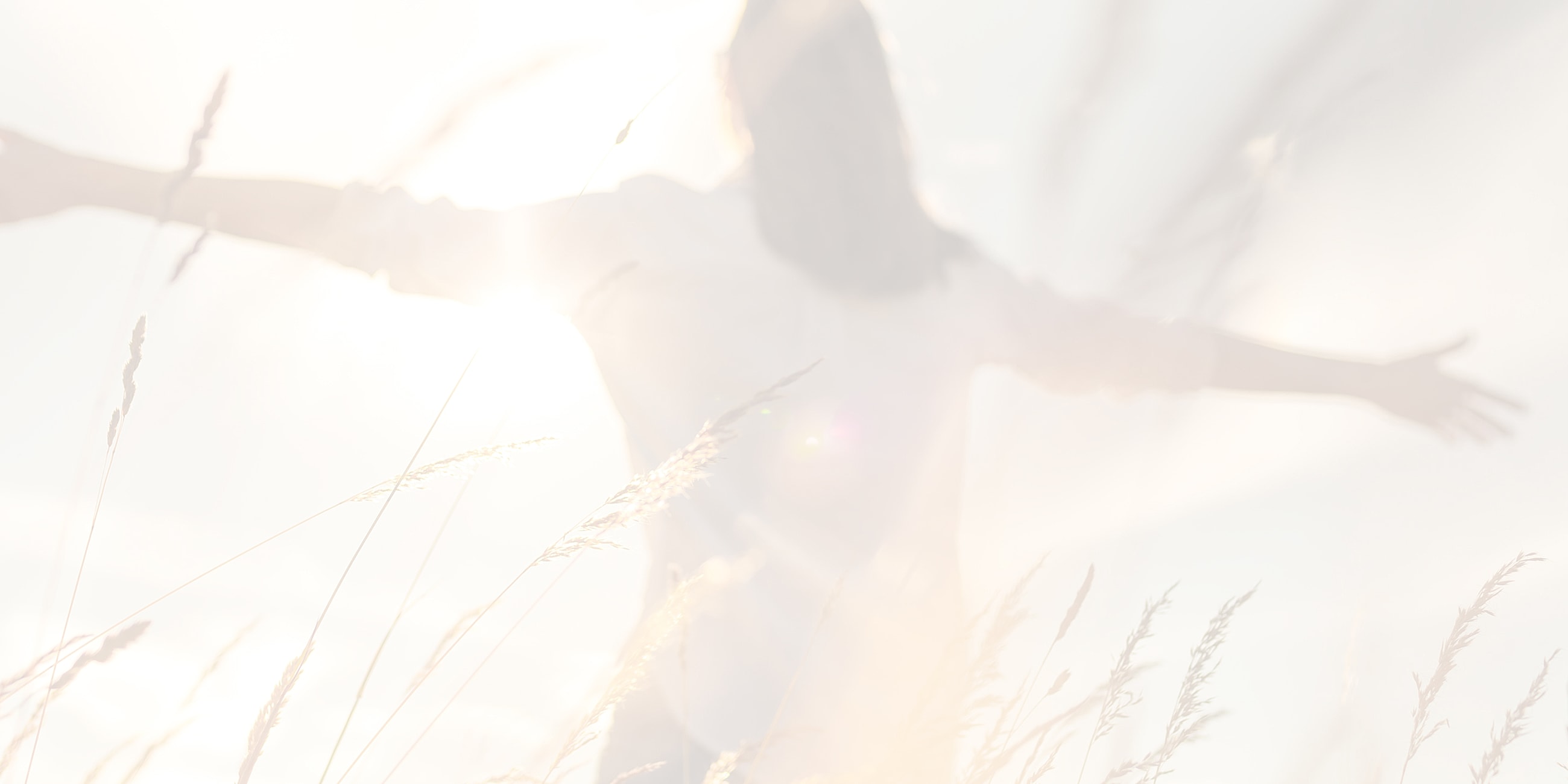 Person embracing sunlight in a grassy field.